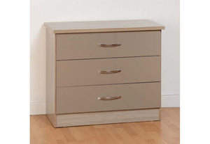 Seconique Nevada Grey, Oyster, Sonoma Oak and White 3 Drawer Chest (5774986772646)