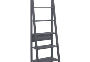 LPD Furniture Tiva White, Oak & Black Ladder Bookcase (6167994335406)
