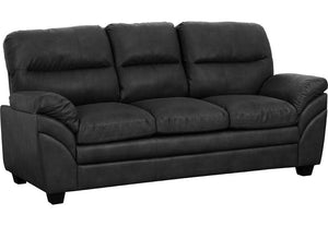 Seconique Capri Black, Charcoal and Grey Faux Leather 3 Seater & 2 Seater (5741454688422)