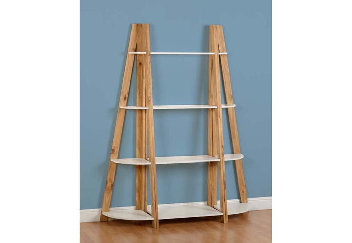 Seconique Santos White with Distressed Waxed Pine 4 Shelf Unit