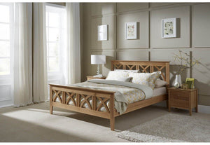 Serene Maiden Oak Wooden Bed 3FT Small Double 4FT6 5FT King 6FT (6678455713966)