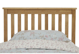 Serene Heather Honey Oak Opal White Hevea Wooden Bed 3FT 4FT Double 5FT 6FT (6677561901230)