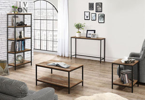 Birlea Urban Rustic Wood Effect with Black Metal Frame 5 Tier Bookcase (5596145025190)