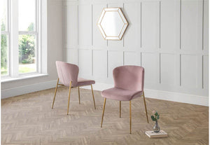 Julian Bowen Harper Dusky Pink, Grey & Blue Velvet Set of 6 Dining Chairs (7582868406446)