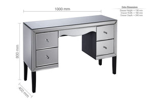 Birlea Palermo Mirrored Glass 4 Drawer Dressing Table (5596127035558)