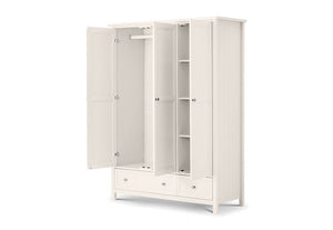 Julian Bowen Maine Dove Grey Pure White 2 Door 1 Drw and 3 Door 2 Drw Wardrobe (6600339685550)