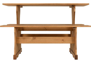 Seconique Corona Distressed Waxed Solid Pine Dinette Set Table and Two Benches (5718947496102)