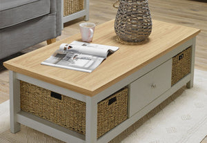 LPD Furniture Cotswold Oak/Grey and Oak/Cream Rectangular Coffee Table (6168154701998)