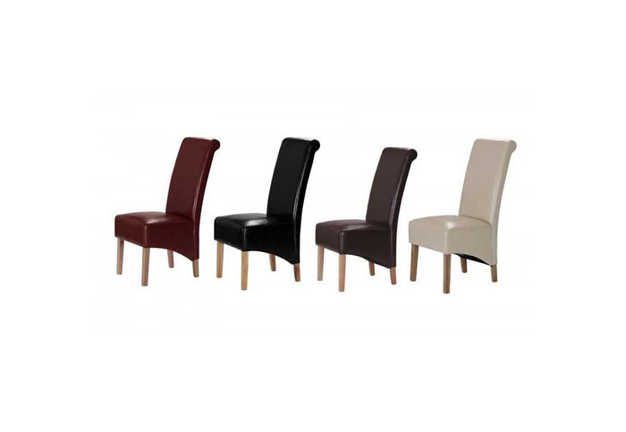 OSD Bielefeld Black Brown Cream & Red with Rubberwood Leg Dining Chairs