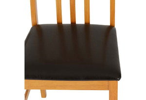 Seconique Vienna Medium Oak/Brown Faux Leather Dining Chair (5703515799718)