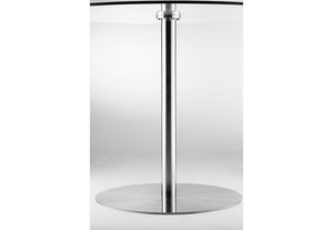 Julian Bowen Milan Round Glass Brushed Steel Pedestal Table (5801673687206)