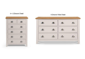 Julian Bowen Richmond Solid Oak 4 + 2 Drawer and 6 Drawer Wide Chests (5644535857318)