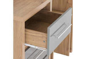 Seconique Seville Grey and White with Light Oak 3 Drawer Dressing Table Set (5769140338854)