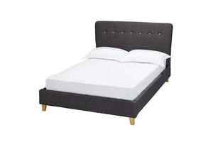 LPD Furniture Portico Grey Linen Upholstered Fabric Bed Double King Size (6164263960750)