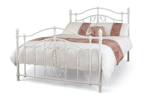 Serene Nice White Gloss Metal Bed 4FT6 Double 5FT King Size (7016884273326)