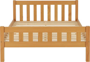 Seconique Carlow Solid Antique Pine Wooden Bed 3FT Single-90cm 4FT6 Double-135cm (5669317804198)