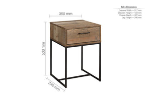Birlea Urban 1 Drw 1 Drw Narrow 2 Drw Bedside Table/ Nightstand/ Bedside Cabinet (5600349323430)