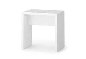 Julian Bowen Manhattan White High Gloss Curved Edging Dressing Table Stool (6570287464622)