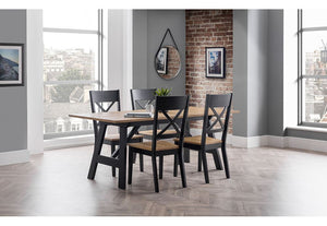 Julian Bowen Hockley Black and Oak Rectangular Dining Table (5805883097254)