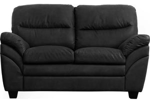 Seconique Capri Black, Charcoal and Grey Faux Leather 3 Seater & 2 Seater (5741454688422)