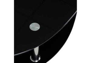 Seconique Colby Clear Glass and Black Glass with Silver Coffee Table (5762055078054)