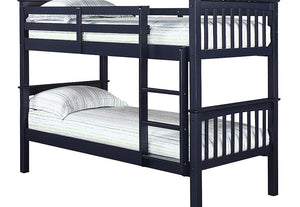 LPD Leo Navy Blue, Pine, White Wooden Bunk Bed (6169618481326)
