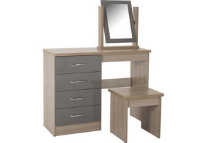 Seconique Nevada Grey, Oyster, Sonoma Oak and White 4 Drawer Dressing Table Set (5769105014950)
