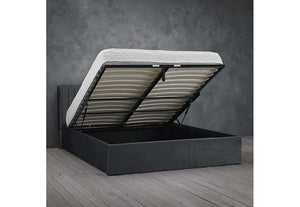 LPD Furniture Berlin Silver and Teal Metal Bed 4FT6 Double 5FT King Size (6556897509550)