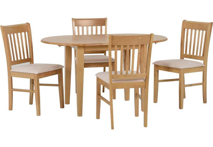 Seconique Oxford Natural Oak/Mink Microsuede Dining Set