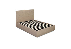 LPD Furniture Lucca Beige & Grey Upholstered Fabric Bed Single Double King Size (6164259045550)