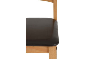 Seconique Corona Distressed Waxed Pine/Cream and Brown Faux Leather Dining Chair (5780959330470)