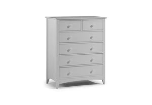 Julian Bowen Cameo Stone White and Dove Grey Solid Pine 4 + 2 Drawer Chest (5641848258726)