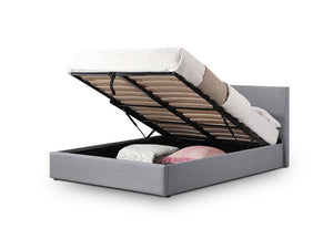 Julian Bowen Rialto Light Grey Fabric Upholstered Ottoman Bed 4FT6 Double King (5644959776934)