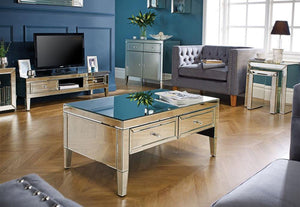 Birlea Valencia Mirrored Bevelled Glass TV Cabinet (5596250898598)