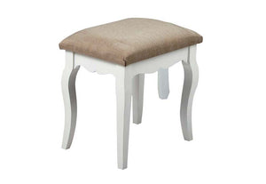 LPD Furniture Brittany White and Grey Shabby Chic Style Dressing Table Stool (6581183152302)