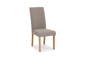 Julian Bowen Seville Solid Oak Taupe Linen Dining Chair (5635533373606)