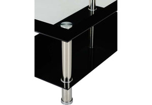 Seconique Harlequin Clear Glass/Black Border/Black Glass/Silver Coffee Table (5747242827942)