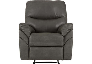 Seconique Capri Black and Grey Faux Leather Reclining Chair (5762176549030)