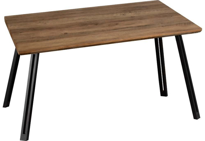 Seconique Quebec Straight Edge Medium Oak Effect/Black Dining Table