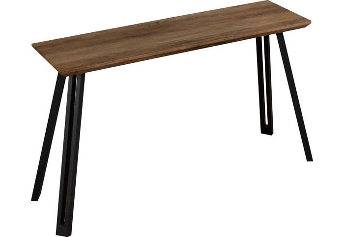 Seconique Quebec Medium Oak Effect with Black Straight Edge Console Table