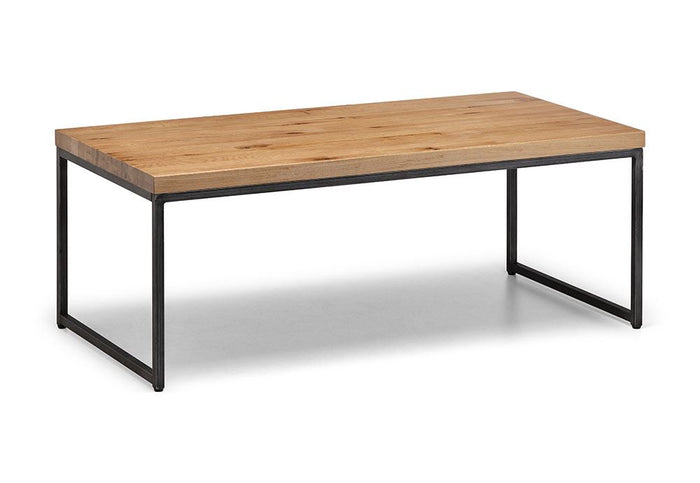 Julian Bowen Brooklyn Solid Oak & Gunmetal Coffee Table