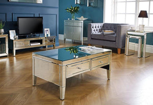 Birlea Valencia Mirrored Bevelled Glass Coffee Table (5596245754022)