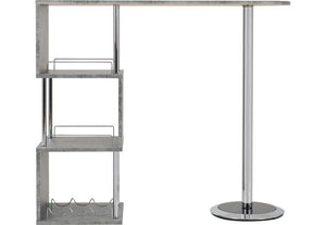 Seconique Charisma Concrete and White Effect with Chrome Home Bar Table (5762450686118)