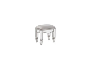 Birlea Elysee Mirrored with Crystal Handles Glass Dressing Table Stool (5596087517350)