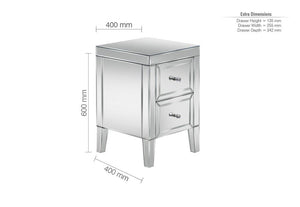Birlea Valencia 2 Drawer and 3 Drawer Bedside Table/ Nightstand/ Bedside Cabinet (5600321306790)