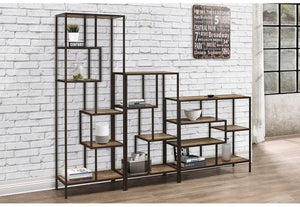 Birlea Urban Rustic Wood Effect with Black Metal Frame Medium Shelving Unit (5596190539942)