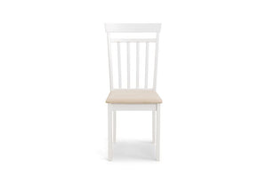 Julian Bowen Coast Soild Wood White and Pebble Dining Chair (5633778319526)