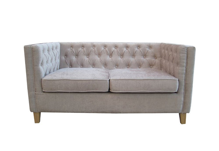LPD Furniture York Mink and Grey 2 Seater Fabric Sofa