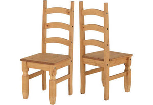 Seconique Corona Distressed Waxed Pine Grey and White Dining Chair (5780959396006)