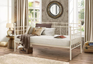 Birlea Lyon Black and Cream Metal Day Bed Frame with Comfort Care Mattress 3FT (5629804413094)